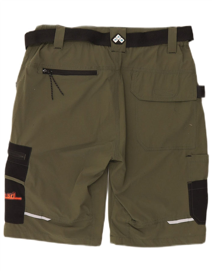 vintage Mens Graphic Cargo Shorts Grand W34 Kaki Colourblock