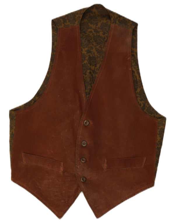 gilet en daim vintage pour hommes petit brun