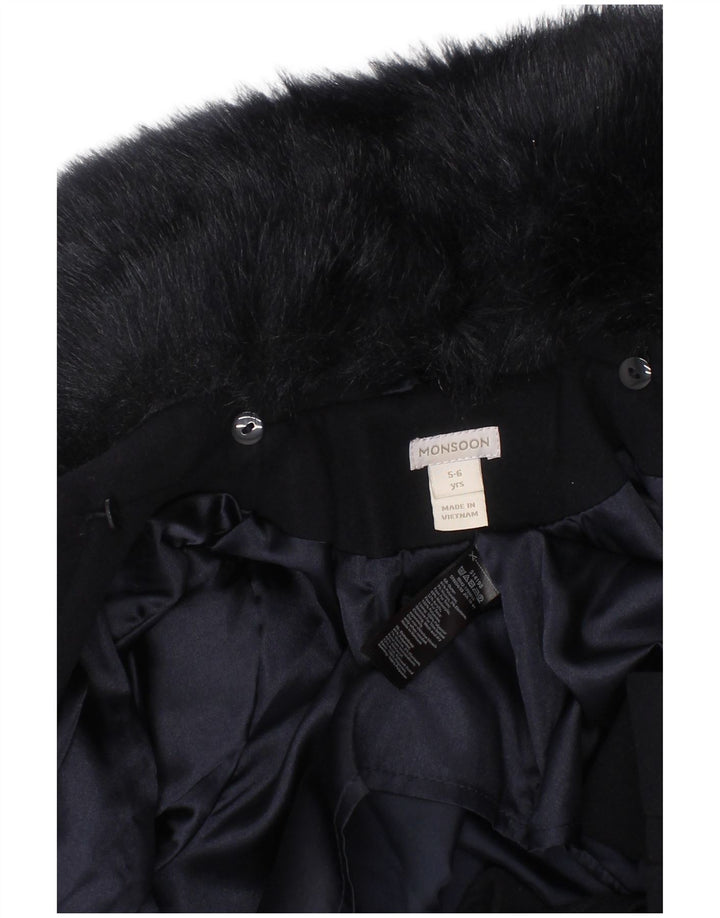 Monsoon Pardessus Fille 5-6 Ans Bleu Marine Polyester