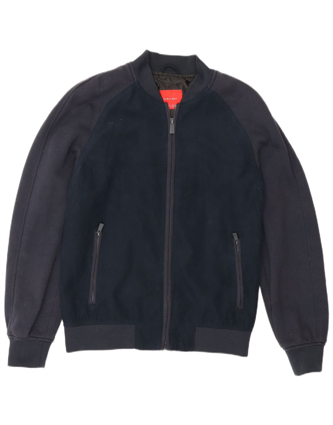 Zara Veste Bomber Homme UK 40 Large Bleu Marine