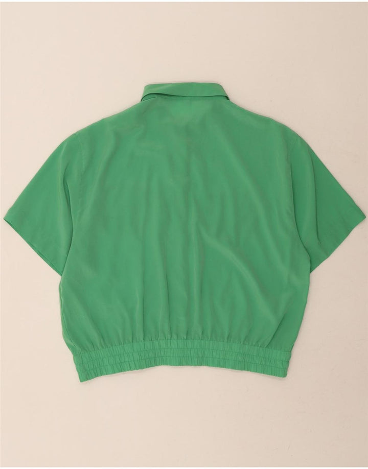 BIANCA Womens Short Sleeve Shirt Blouse EU 46 XL Green Polyester Vintage Bianca and Second-Hand Bianca from Messina Hembry 