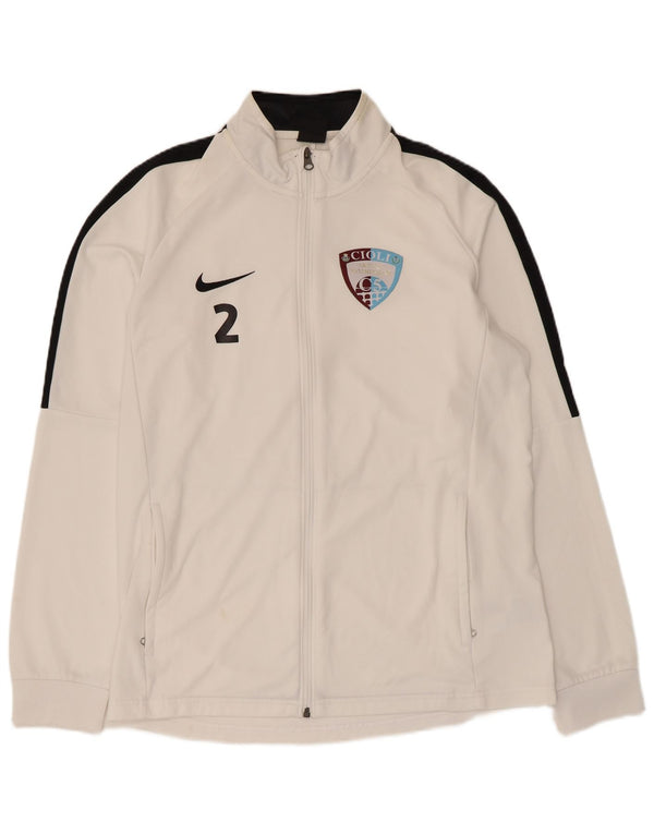 Nike Hommes Dri Fit Graphic Survêtement Top Veste Large Blanc Colorblock