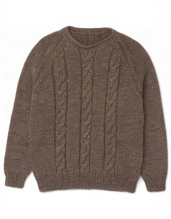 vintage Mens Boat Neck Jumper Pull Petit Gris Moucheté