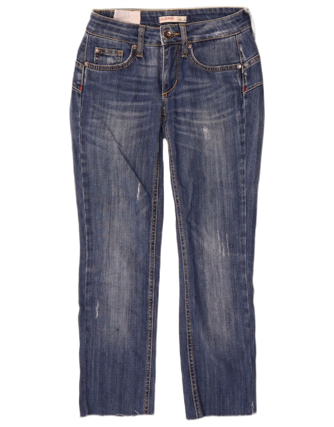Liu Jo Jean court effet vieilli pour femme W24 L24 Bleu