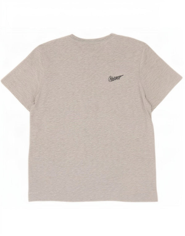 Nike Hommes Dri Fit Graphic T-Shirt Top XL Gris Coton