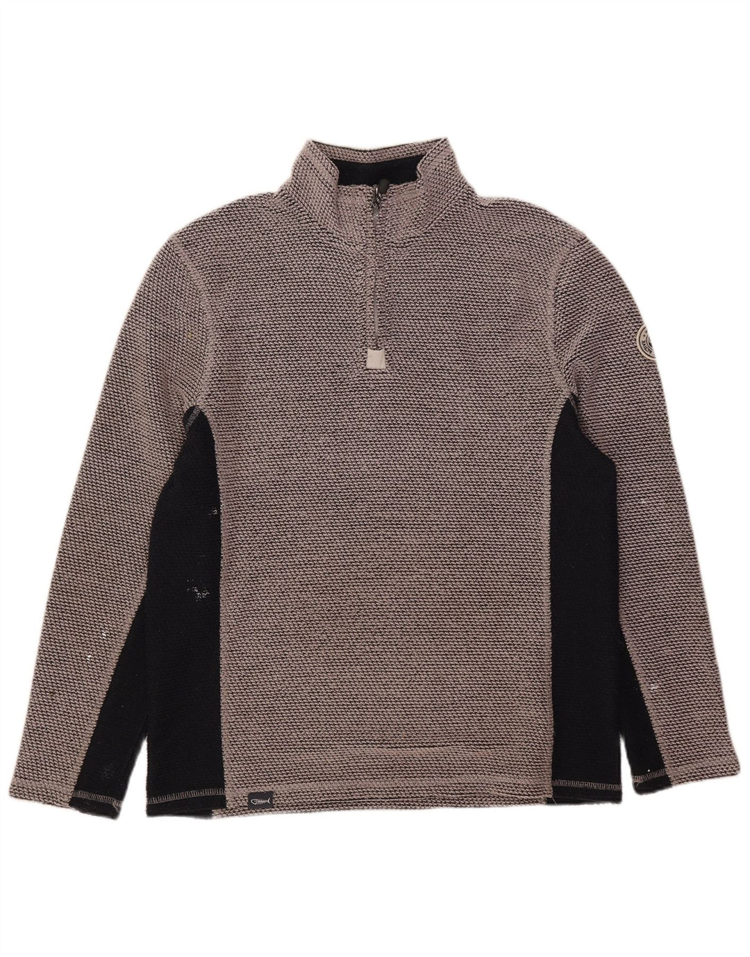Weird Fish Sweat-Shirt Graphique à Col Zippé Homme Gris Moyen Colorblock