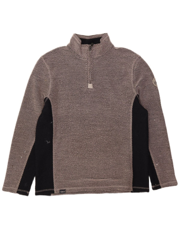 Weird Fish Sweat-Shirt Graphique à Col Zippé Homme Gris Moyen Colorblock