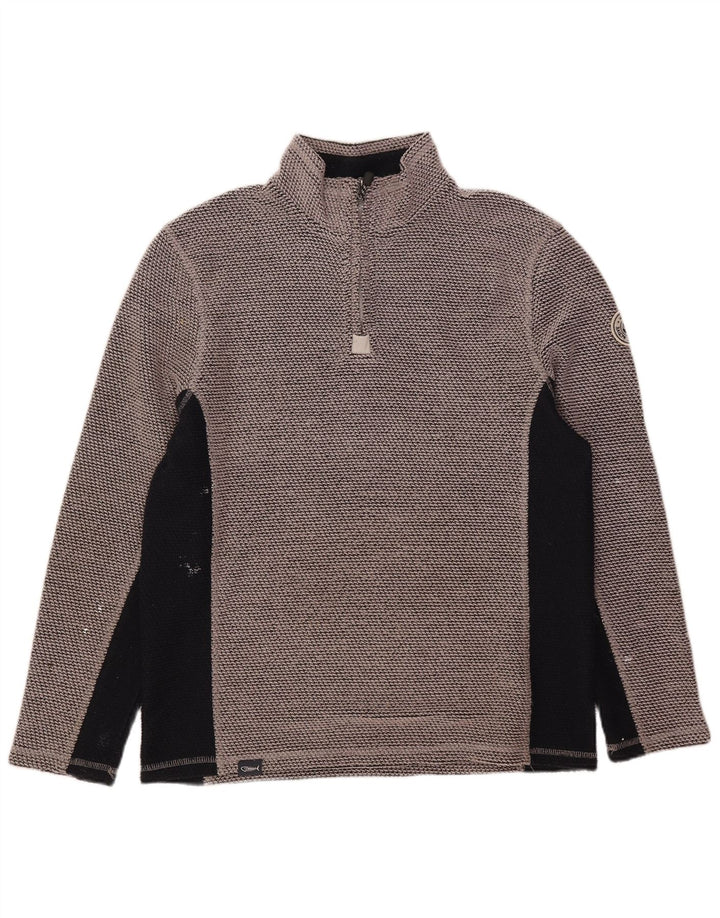 Weird Fish Sweat-Shirt Graphique à Col Zippé Homme Gris Moyen Colorblock