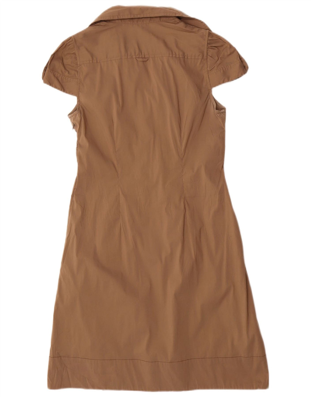 BCBGMAXAZRIA Robe trapèze pour femme UK 12 en coton beige moyen