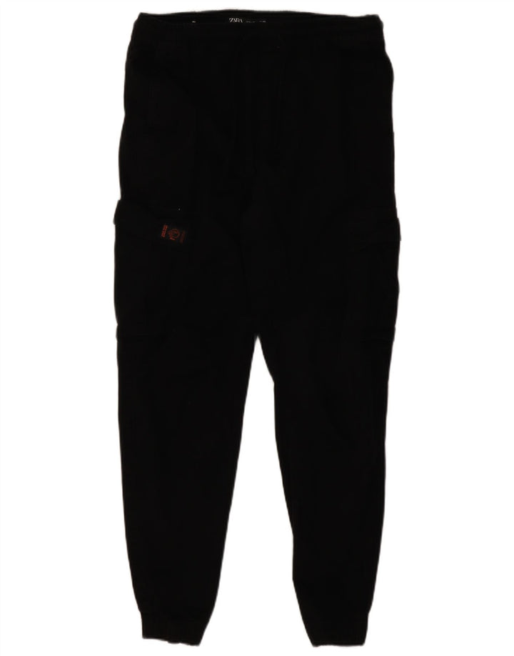Zara Pantalon Cargo Joggers Homme Moyen W30 L27 Coton Noir