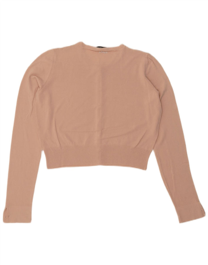 LIU JO Cardigan court pour femme UK 14 Beige moyen