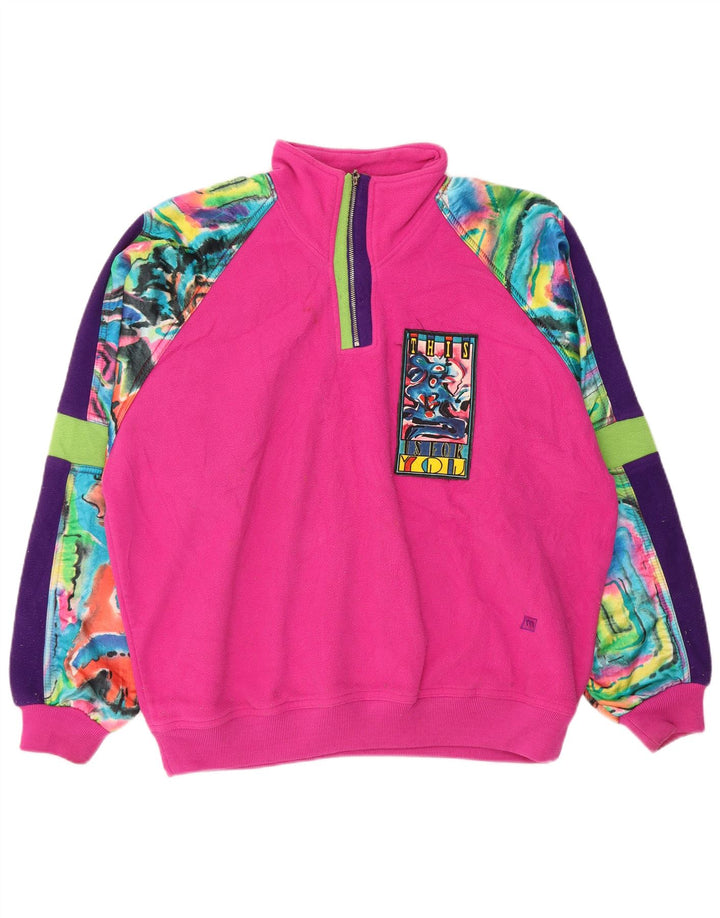 MASER M Pull polaire graphique surdimensionné pour femme EU 40 Rose moyen