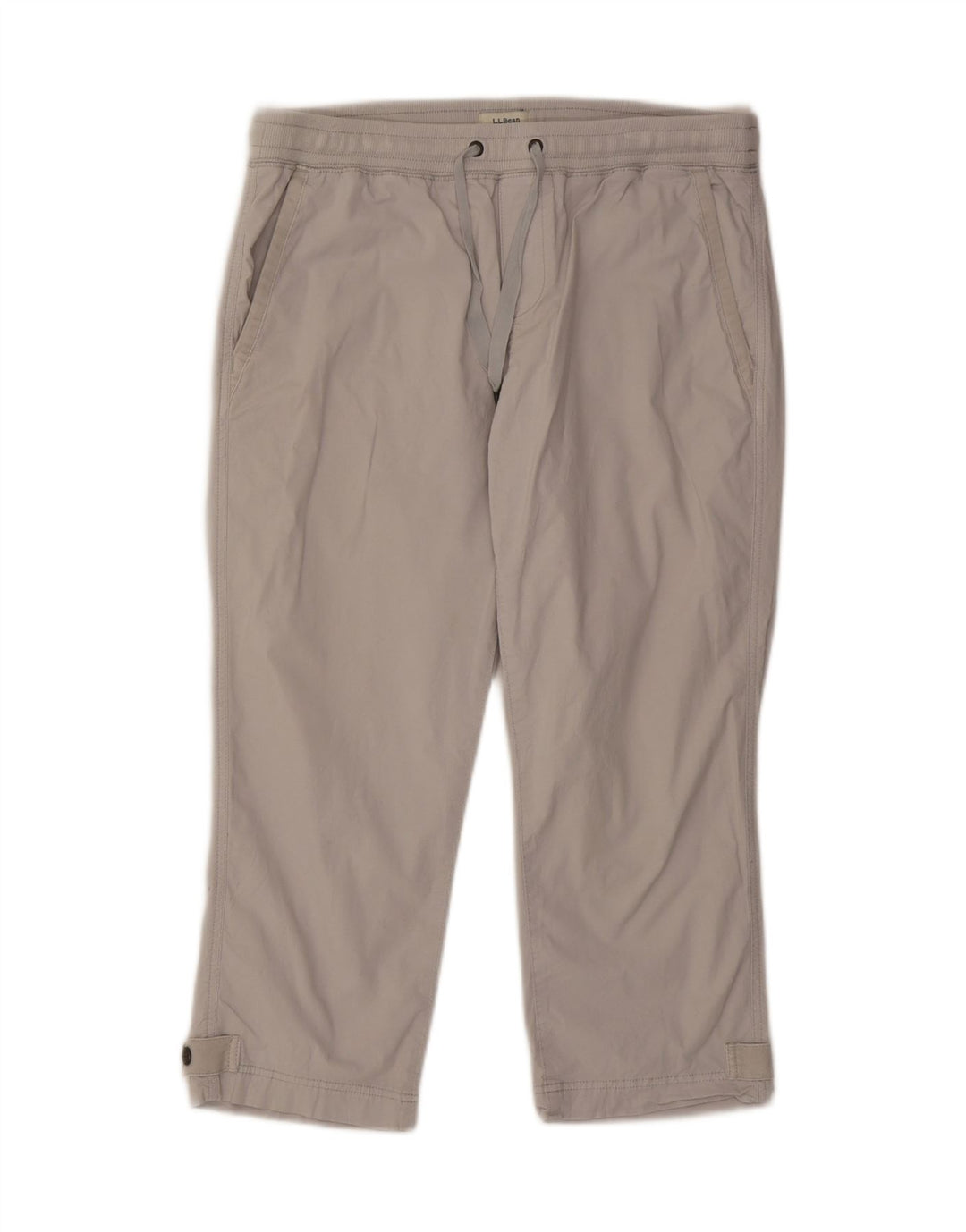L.L.BEAN Womens Straight Capri Trousers Medium W30 L22 Grey Cotton Vintage L.L.Bean and Second-Hand L.L.Bean from Messina Hembry 