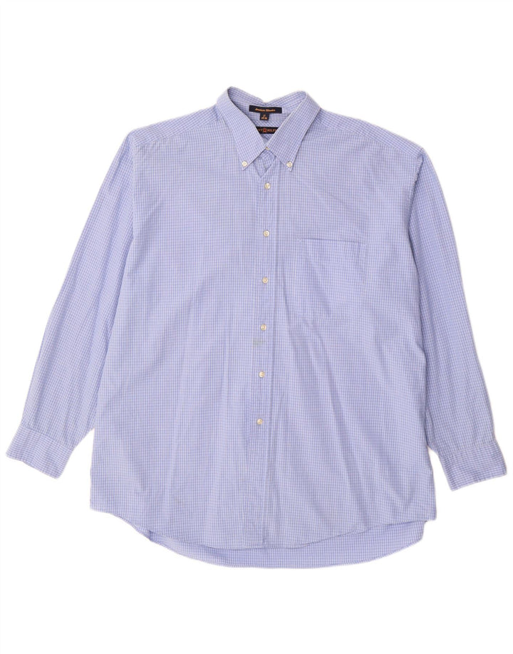TOMMY HILFIGER Mens Shirt Size 17 XL Blue Check Cotton