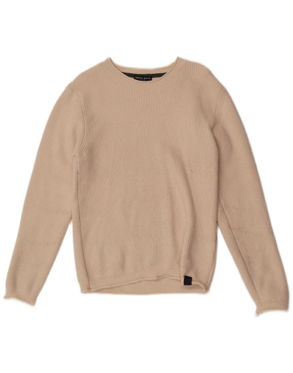 North Sails Pull ras du cou pour femme UK 10 Small Beige Viscose
