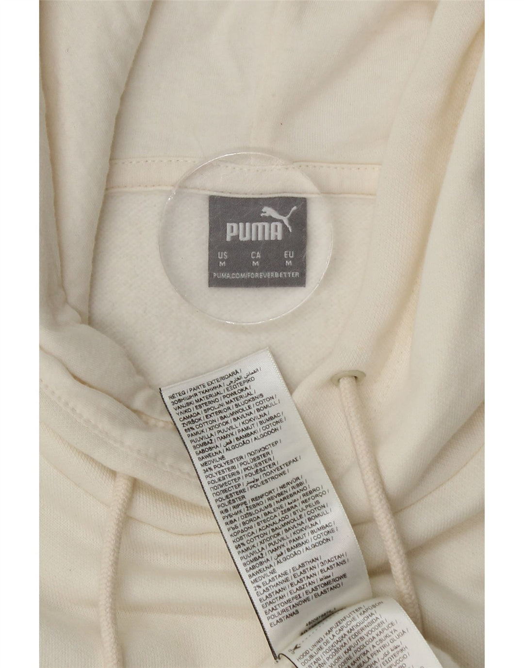 Puma Pull à capuche pour femme UK 14 Medium Blanc Coton