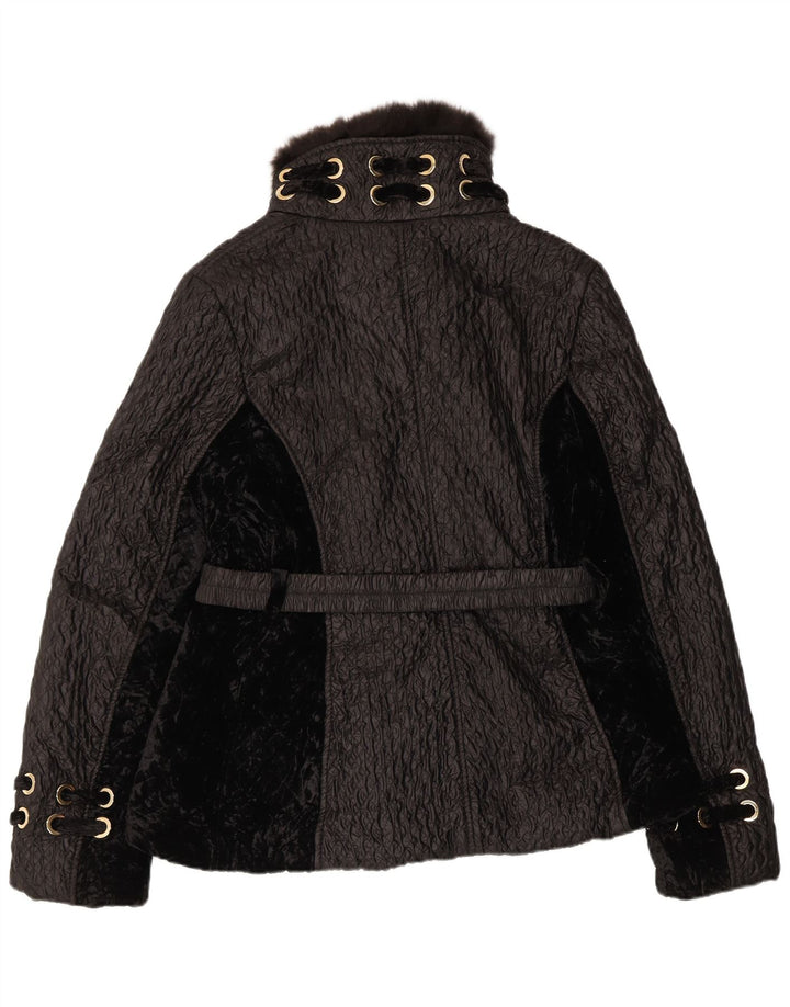 VINTAGE Veste matelassée Femme IT 50 XL Noir Viscose