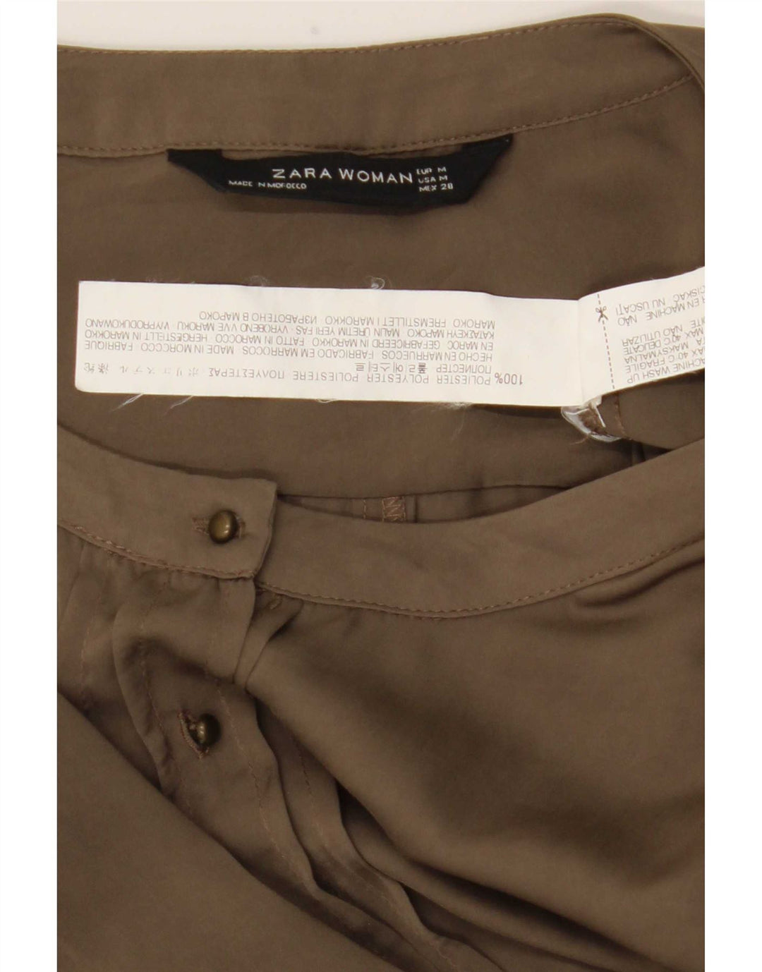 Zara Combishort Femme UK 44 Polyester Kaki Moyen