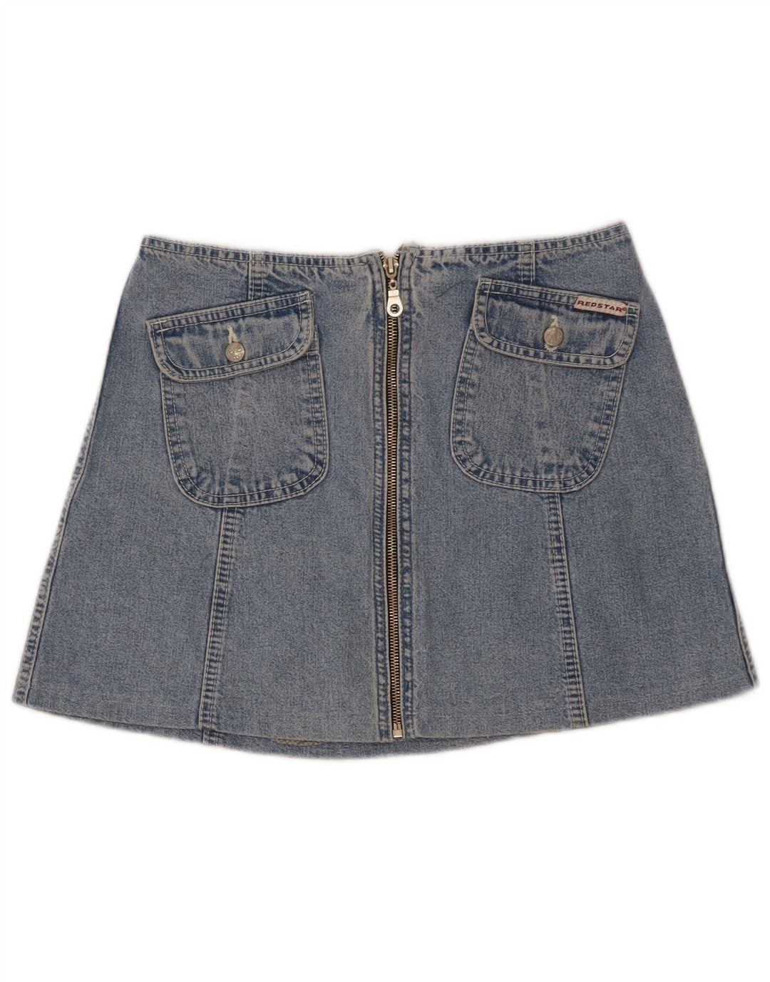 vintage Femme Mini Jupe En Jean W27 Petit Coton Bleu