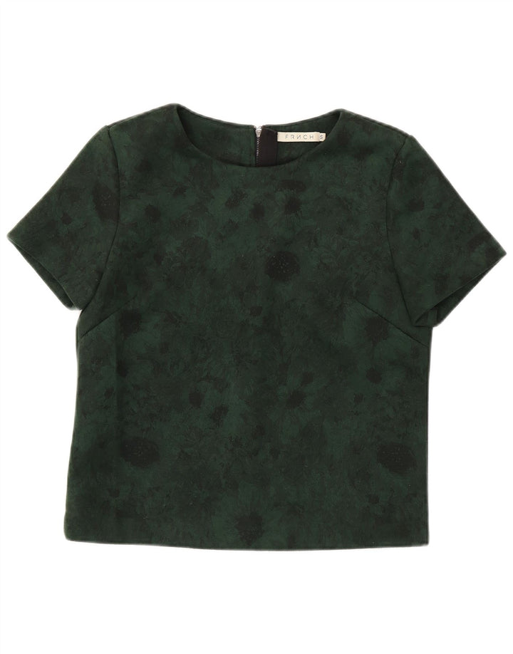 FRNCH Chemisier court pour femme UK 46 Petit vert floral en polyester
