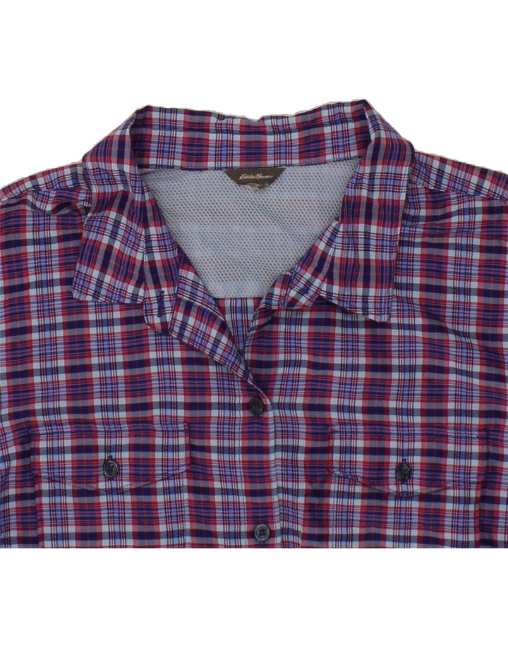 EDDIE BAUER Womens Shirt UK 14 Large Purple Check Polyester Vintage Eddie Bauer and Second-Hand Eddie Bauer from Messina Hembry 