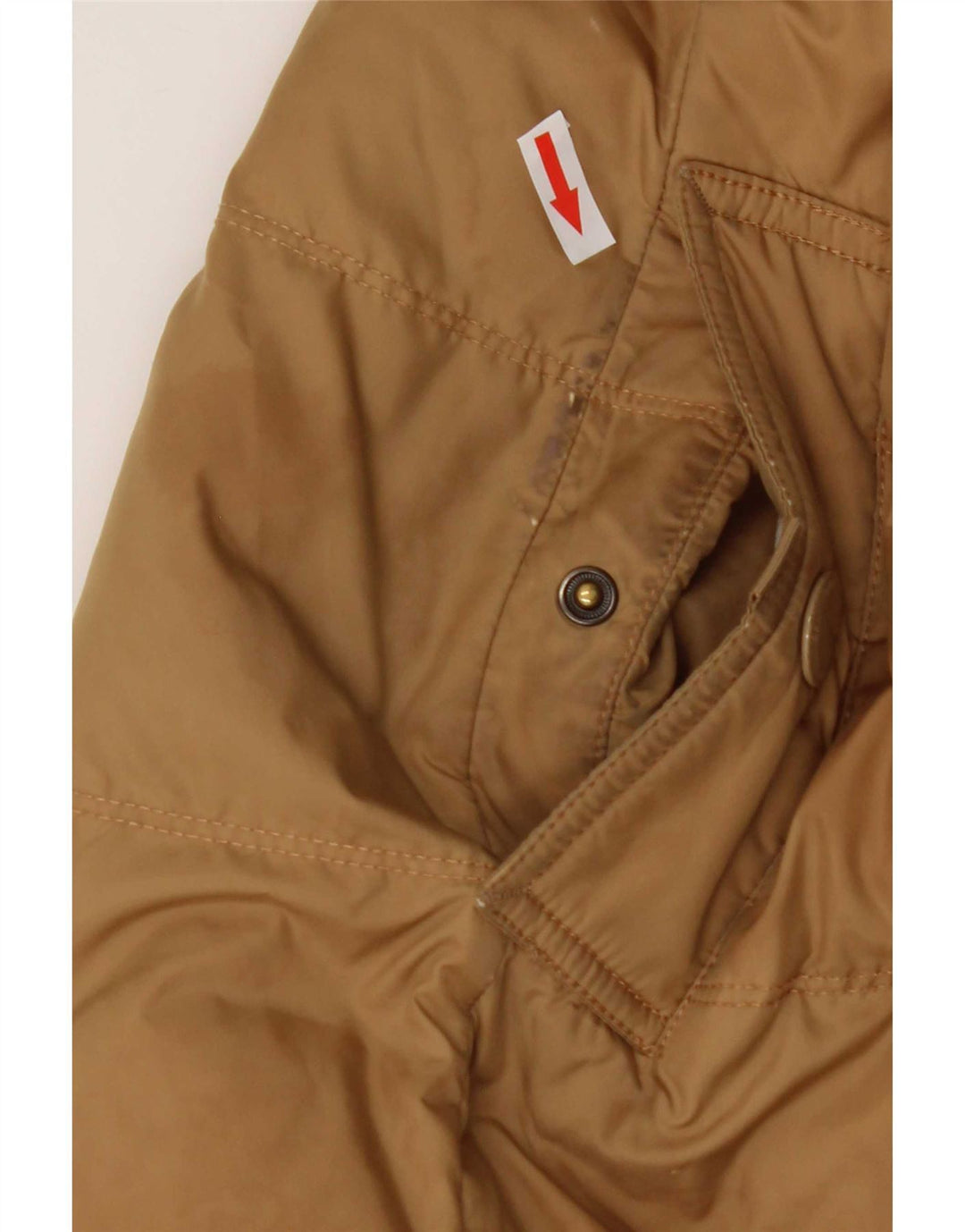 Tommy Hilfiger Manteau rembourré à capuche pour femme UK 10 Petit Marron Polyester