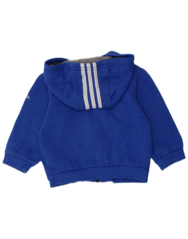 ADIDAS Pull à capuche zippé graphique pour bébé garçon 3-6 mois Bleu Coton