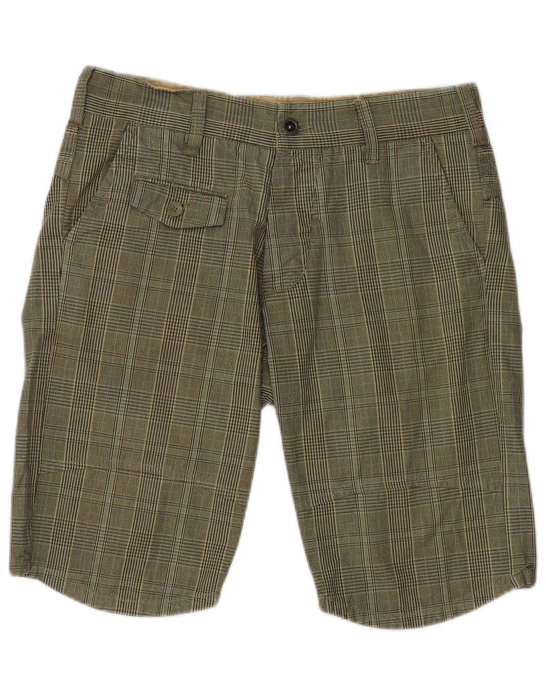Jack & Jones Short Chino Homme Medium W32 Kaki à Carreaux Coton