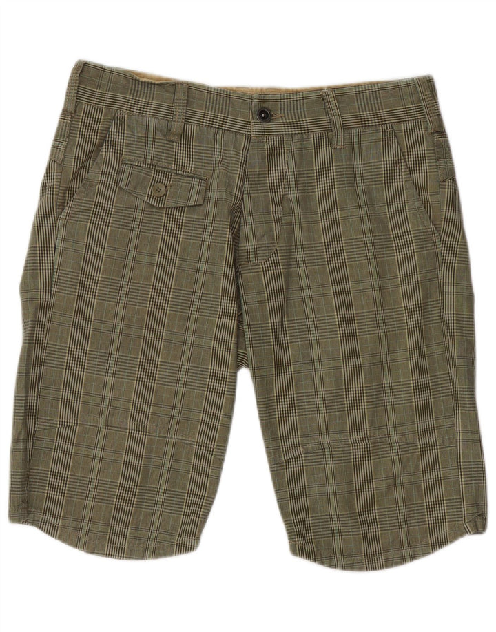 Jack & Jones Short Chino Homme Medium W32 Kaki à Carreaux Coton