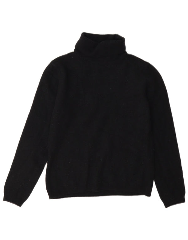 Benetton Pull col roulé pour femme UK 12 Laine noire moyenne