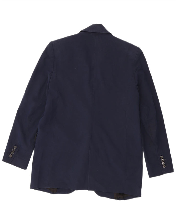 Zara Veste Blazer 1 Bouton Femme UK 6 XS Bleu Marine Polyester