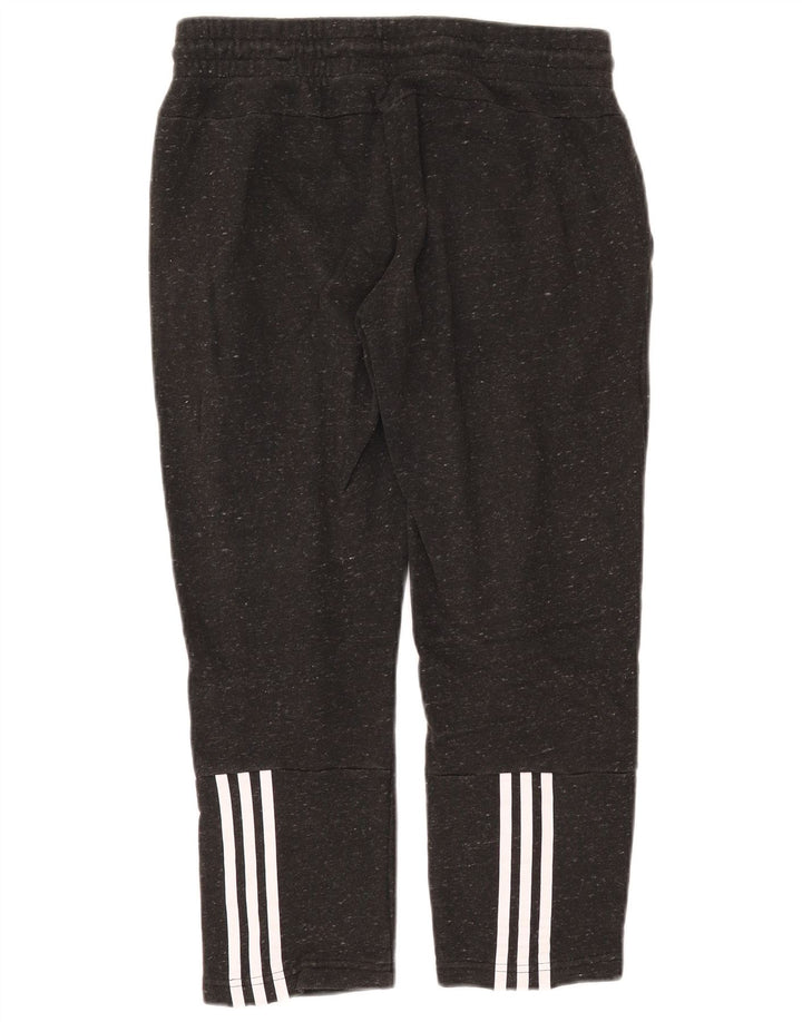 ADIDAS Pantalon de survêtement court pour femme UK 12/14 Coton moucheté gris moyen