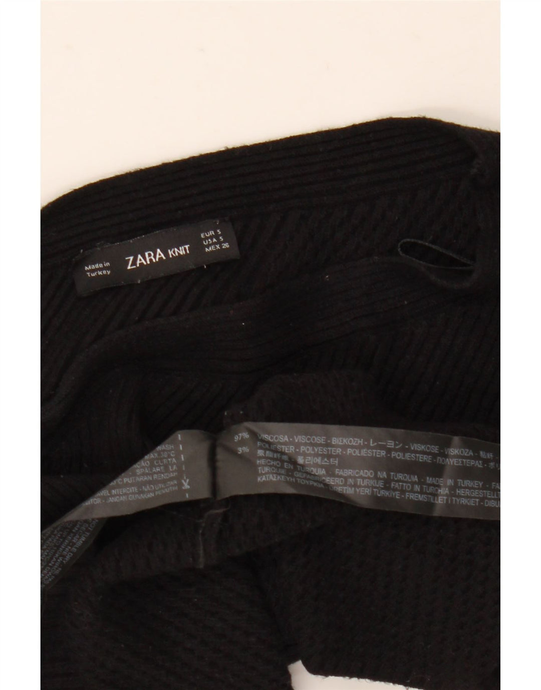 Zara Femme Crop One Épaule Top UK 8 Small Noir Viscose
