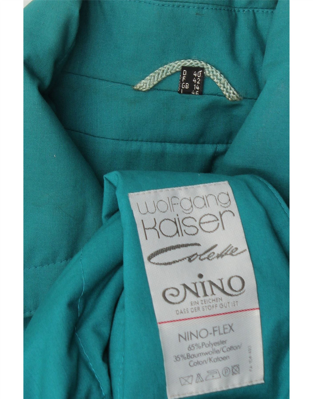 NINO Trench-Coat Femme UK 44 Large Turquoise Polyester