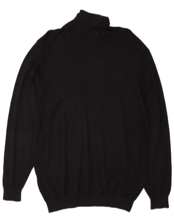 Zara Pull Col Roulé Homme Large Noir Viscose