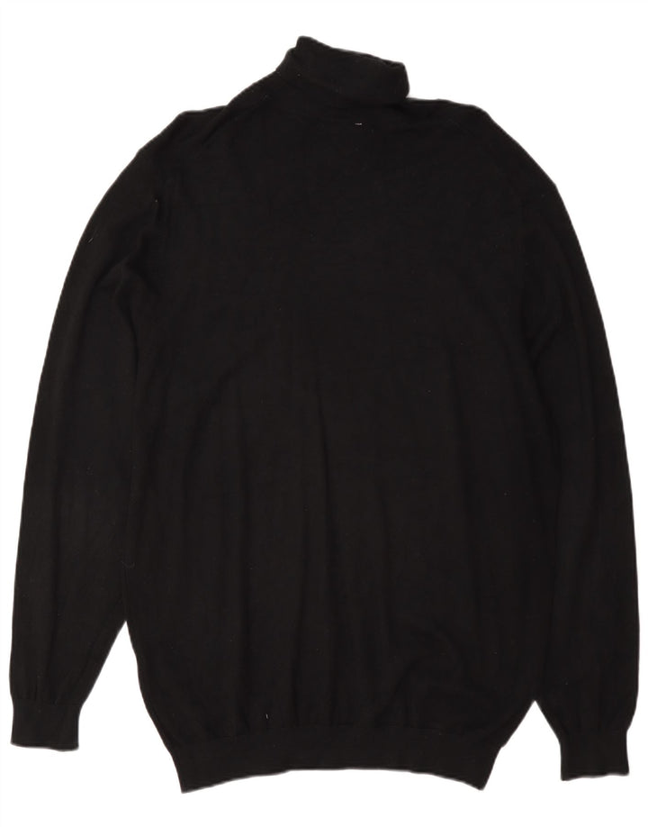 Zara Pull Col Roulé Homme Large Noir Viscose