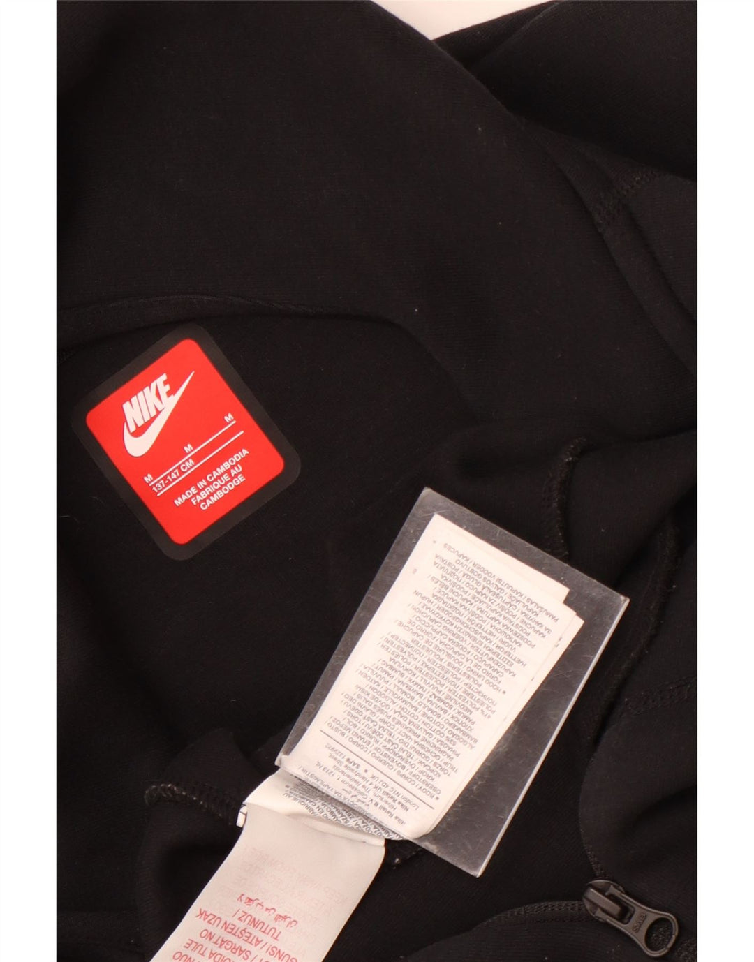 Nike Garçon Zip Sweat à capuche 10-11 ans Coton Noir Moyen