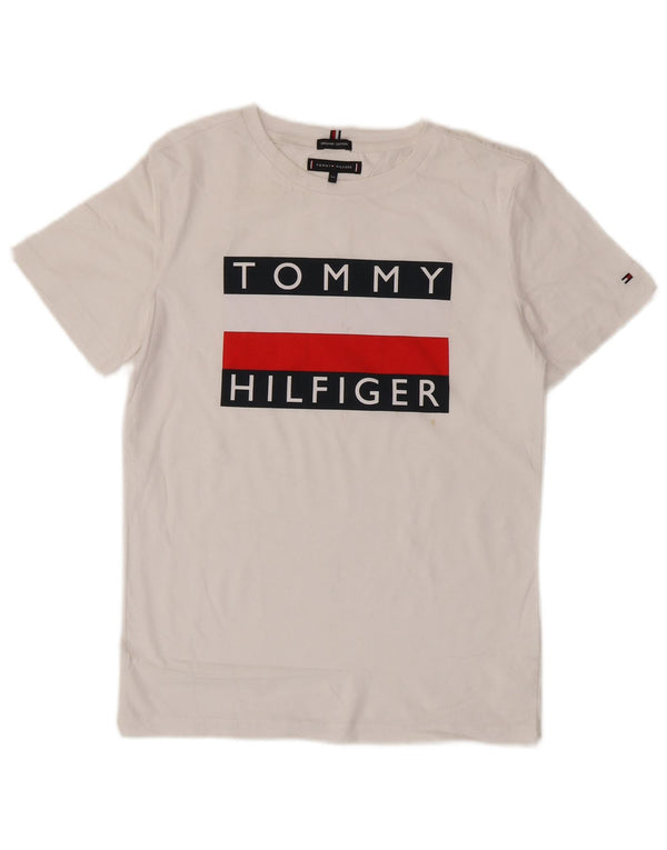 Tommy Hilfiger T-Shirt Graphique Garçon 13-14 ans Blanc Colorblock