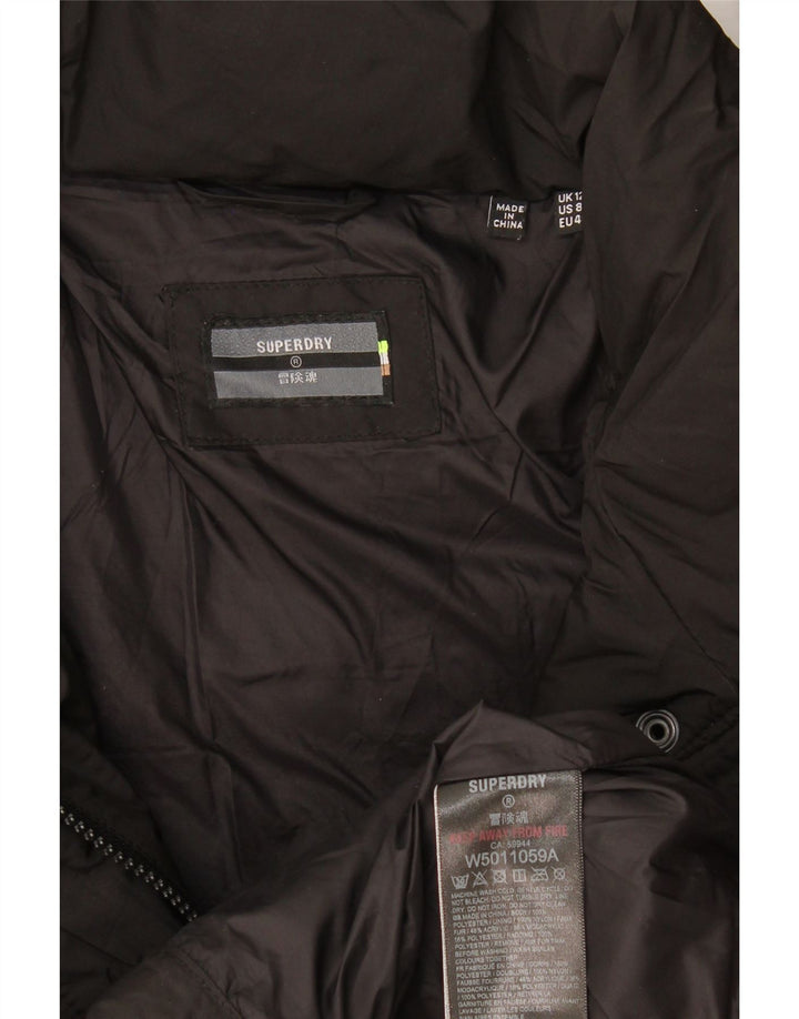 Superdry Veste rembourrée pour femme UK 12 Medium Noir Polyester