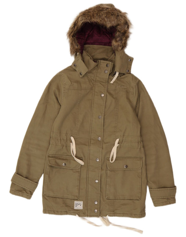 Parka à capuche pour femme Animal UK 6 XS en coton kaki