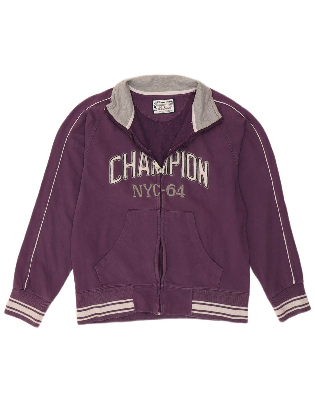Champion Veste de survêtement graphique pour femme UK 14 Coton violet moyen