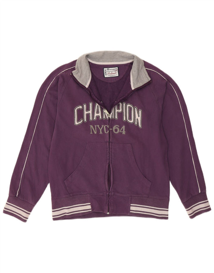 Champion Veste de survêtement graphique pour femme UK 14 Coton violet moyen