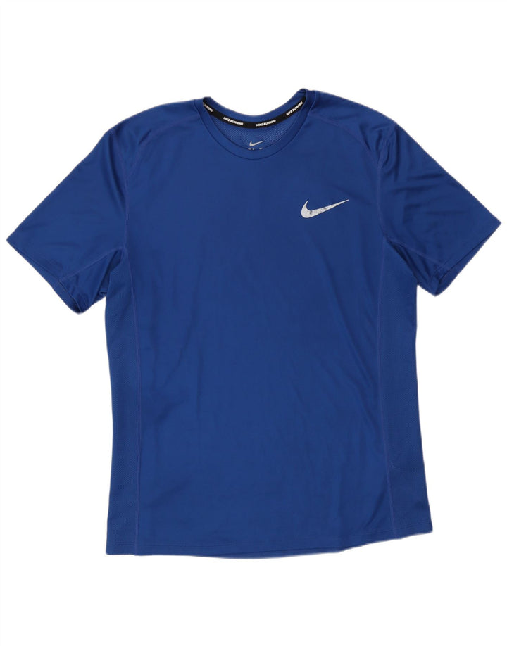 Nike Homme Dri Fit T-Shirt Haut Bleu Moyen Polyester