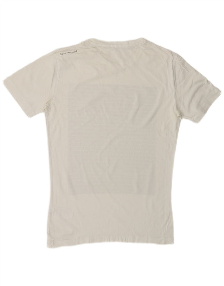 CALVIN KLEIN JEANS T-Shirt Graphique Homme Petit Blanc Coton