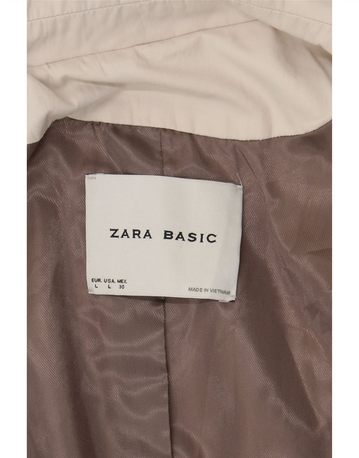 Zara Trench ouvert pour femme UK 16 Large Blanc cassé