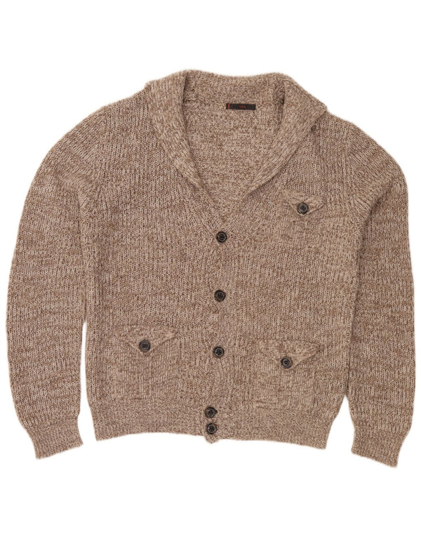 Belmonte Pull Cardigan Homme 2XL Acrylique Moucheté Marron