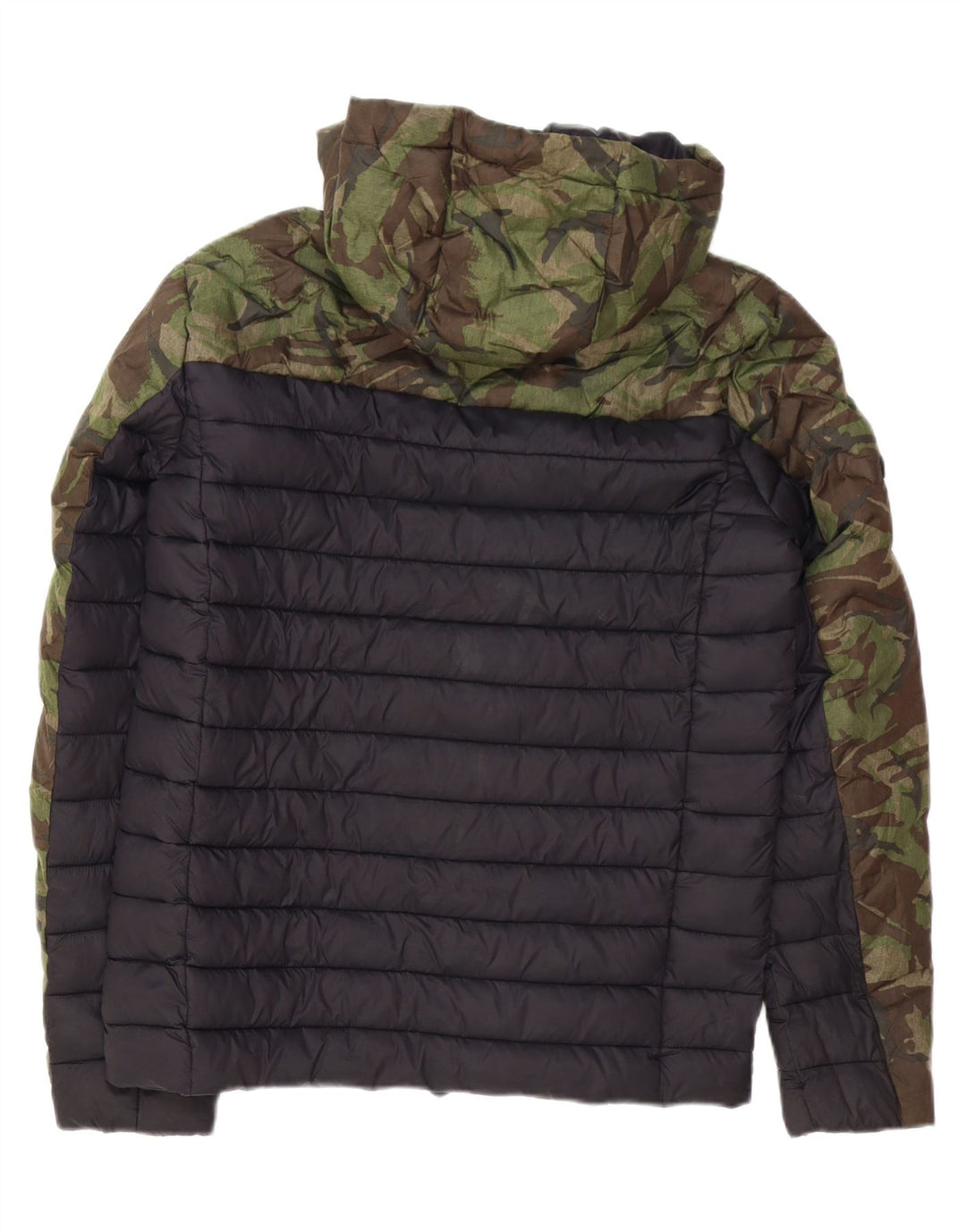 Superdry Veste matelassée à capuche pour hommes UK 38 Polyester vert camouflage moyen