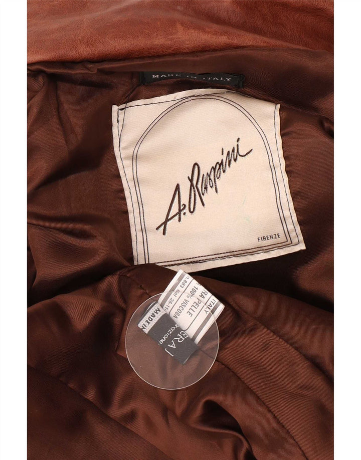 A. Raspini Veste en cuir pour femme UK 12 Cuir marron moyen