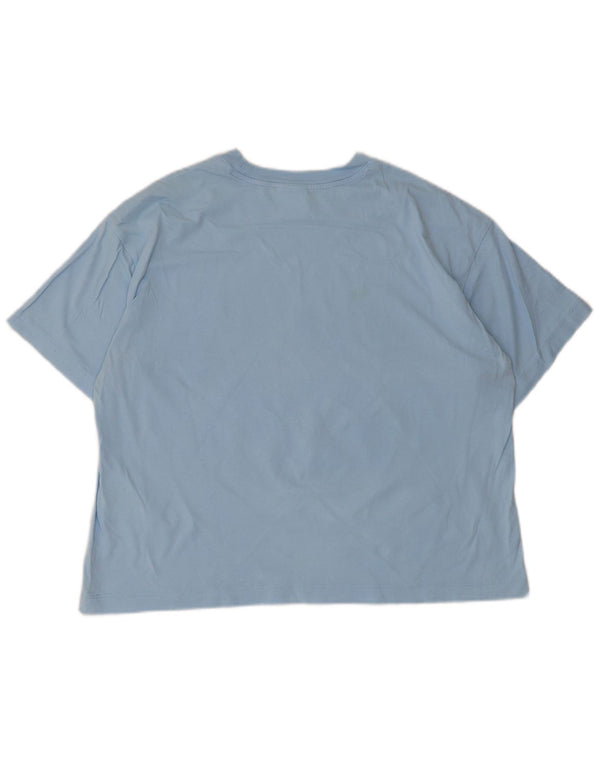 Champion T-shirt court surdimensionné pour femme UK 10 Petit coton bleu