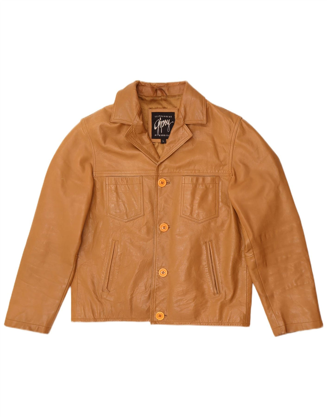 Gipsy Veste en cuir pour homme UK 40 Grand cuir marron